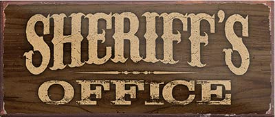 Magnet ''Sheriff's Office'' 9,3x4cm Geschenk Lustige Sprüche Feier Vintage Retro Geburtstag Deko Party Überraschung Fan Western Cowboy Cowgirl Indianer Ranch von Generic