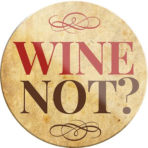 Magnet ''Wine Not'' 8x8cm Kühlschrankmagnet Lustige Sprüche Feier Vintage Retro Geburtstag Deko Party Überraschung Fan Alkohol Cocktail Bier Sekt Getränk Schnaps von Generic