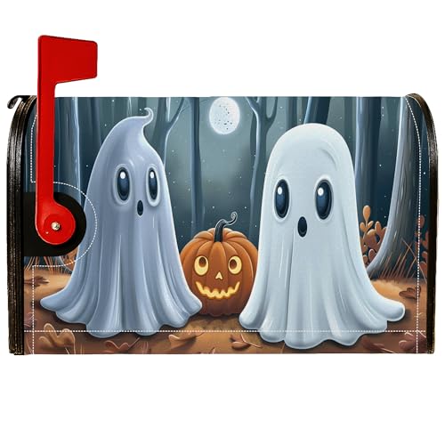 Magnetische Briefkastenabdeckungen, Halloween, Fantasievoller Kürbis, Mond, Halloween, Orange, Briefkastenhaut für Außenbereich, Garten, Dekoration, 53,3 x 65,5 cm von Generic