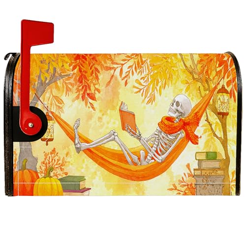 Magnetische Briefkastenabdeckungen, Halloween-Hängematte-Kürbis-Herbst-Orange, Briefkasten-Wraps für Rasendekoration, 45,7 x 53,3 cm von Generic
