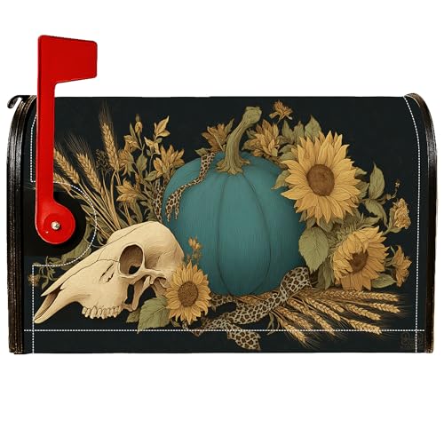 Magnetische Briefkastenabdeckungen, Herbst, rustikale Sonnenblumenschädel, Herbst-Blaugrün, Briefkasten-Abdeckung für den Außenbereich, Garten, Hof, Dekoration, 53,3 x 65,5 cm Magnetische Briefkastenabdeckungen, Herbst, rustikale Sonnenblumenschädel, Herbst-Blaugrün, Briefkasten-Abdeckung für den Außenbereich, Garten, Hof, Dekoration, 53,3 x 65,5 cm von Generic