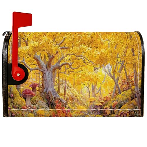 Magnetische Briefkastenabdeckungen, Herbst-Pilze, gelbe Blätter, Herbstgelb, dekorative Briefkastenabdeckung für den Außenbereich, 45,7 x 53,3 cm Magnetische Briefkastenabdeckungen, Herbst-Pilze, gelbe Blätter, Herbstgelb, dekorative Briefkastenabdeckung für den Außenbereich, 45,7 x 53,3 cm von Generic