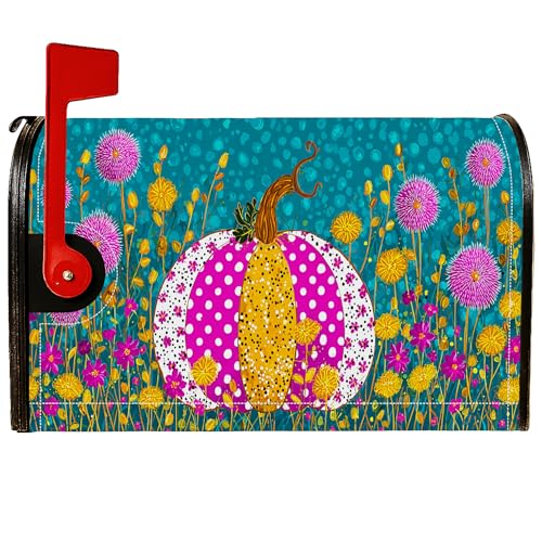 Magnetische Briefkastenabdeckungen, Motiv: Herbstblumen, Punkte, Türkis, Briefkasten-Schutz für Haustür, Dekoration, 45,7 x 53,3 cm von Generic
