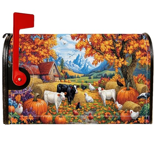Magnetische Briefkastenabdeckungen, Motiv: Kürbis, rustikale Kuh, Huhn, Herbst, Orange, Briefkasten-Schutz für den Außenbereich, Hof-Dekoration, 53,3 x 65,5 cm Magnetische Briefkastenabdeckungen, Motiv: Kürbis, rustikale Kuh, Huhn, Herbst, Orange, Briefkasten-Schutz für den Außenbereich, Hof-Dekoration, 53,3 x 65,5 cm von Generic