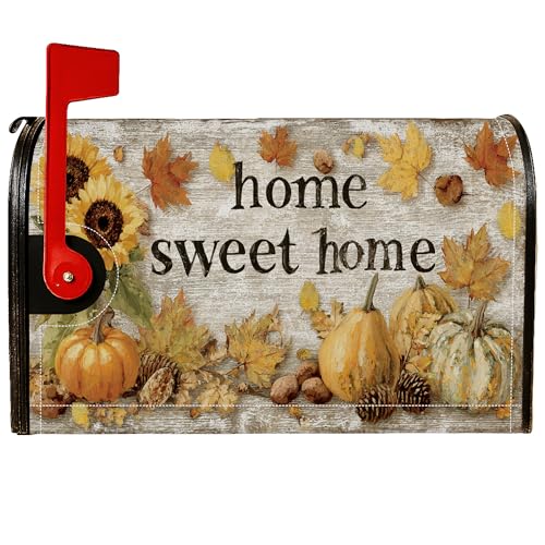 Magnetische Briefkastenabdeckungen, Motiv: Sonnenblume, rustikale Kürbisblätter, Herbst-Orange, Briefkasten-Abdeckung für den Außenbereich, 45,7 x 53,3 cm Magnetische Briefkastenabdeckungen, Motiv: Sonnenblume, rustikale Kürbisblätter, Herbst-Orange, Briefkasten-Abdeckung für den Außenbereich, 45,7 x 53,3 cm von Generic