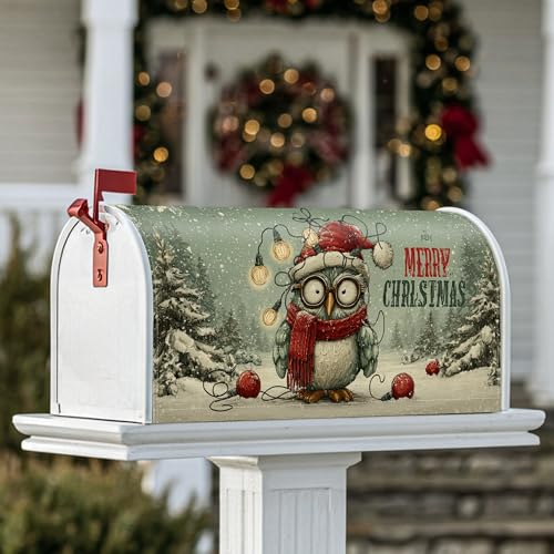 Magnetische Briefkastenabdeckungen, festliche, fantasievolle Weihnachtsbeleuchtung, Schnee, Weihnachten, Grün, Briefkasten-Schutz für den Außenbereich, 45,7 x 53,3 cm von Generic