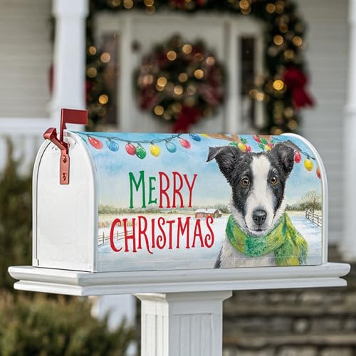 Magnetische Briefkastenabdeckungen, festliche, fantasievolle Weihnachtsbeleuchtung, Schnee, Weihnachten, grün, saisonale Briefkastenabdeckung für Rasendekoration, 45,7 x 53,3 cm von Generic