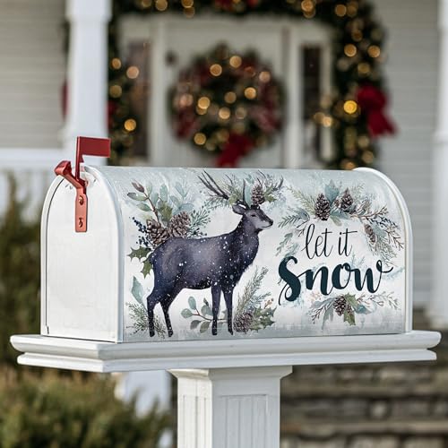 Magnetische Briefkastenabdeckungen, rustikale Bauernhaus-Tannenzapfen, immergrüne Blätter, Winter, schwarze Briefkastenabdeckung für den Außenbereich, Garten, Hof, Dekoration, 53,3 x 65,5 cm Magnetische Briefkastenabdeckungen, rustikale Bauernhaus-Tannenzapfen, immergrüne Blätter, Winter, schwarze Briefkastenabdeckung für den Außenbereich, Garten, Hof, Dekoration, 53,3 x 65,5 cm von Generic
