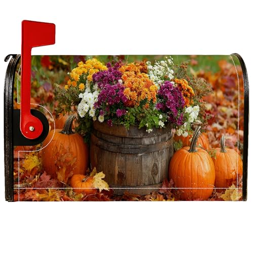Magnetische Briefkastenabdeckungen, rustikales Bauernhaus, Blumenfass, Herbst, Orange, Briefkasten-Schutz für Zuhause, Garten, Dekoration, 53,3 x 64,9 cm Magnetische Briefkastenabdeckungen, rustikales Bauernhaus, Blumenfass, Herbst, Orange, Briefkasten-Schutz für Zuhause, Garten, Dekoration, 53,3 x 64,9 cm von Generic