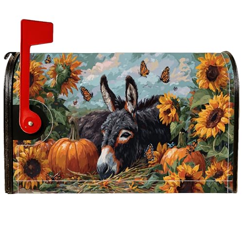 Magnetische Briefkastenabdeckungen, rustikales Bauernhaus, Sonnenblume, Kürbis, Herbstgelb, Briefkasten-Schutz für Outdoor-Dekorationen, 45,7 x 53,3 cm von Generic