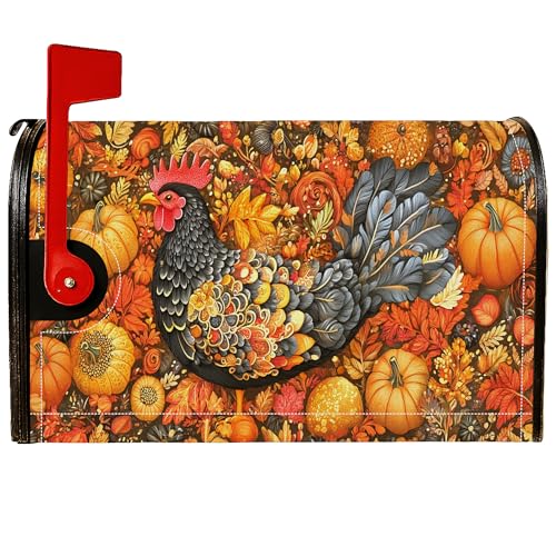 Magnetische Briefkastenabdeckungen mit Hahn, rustikale Bauernhaus-Kürbis-Herbstblätter, Herbstblätter, Orange, Briefkasten-Wraps für den Außenbereich, Gartendekoration, 53,3 x 65,5 cm Magnetische Briefkastenabdeckungen mit Hahn, rustikale Bauernhaus-Kürbis-Herbstblätter, Herbstblätter, Orange, Briefkasten-Wraps für den Außenbereich, Gartendekoration, 53,3 x 65,5 cm von Generic