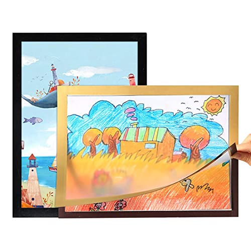 Magnetischer Bilderrahmen, A3/A4, 4 Stück, Schwarz + Gold, selbstklebende Rückseite, Bilderrahmen, Fenster, Wand, Kühlschrank, Tür, Display-Halter für Werbungen, Lizenz, Notizen, Kinder-Kunstwerke Magnetischer Bilderrahmen, A3/A4, 4 Stück, Schwarz + Gold, selbstklebende Rückseite, Bilderrahmen, Fenster, Wand, Kühlschrank, Tür, Display-Halter für Werbungen, Lizenz, Notizen, Kinder-Kunstwerke von Generic