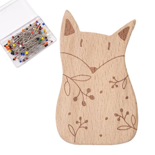 Magnetischer Nadelhalter,Holz Nadelnhalter In Tierform | Haarklemmen Aufbewahrung Büroklammern Organizer Vielseitiges Deko-Design Handarbeitszubehör Für Nähen Sticken Schneidern von Generic
