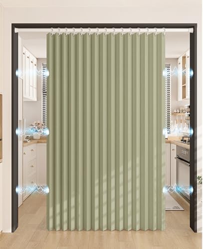 Magnetischer Türvorhang Küche für Schrank, Akkordeon Türvorhang Kein Bohren Resistenter mit Verdunkelung, Raumteiler Vorhang Plissiert Unsichtbarer Thermovorhang Magnetischer Türvorhang Küche für Schrank, Akkordeon Türvorhang Kein Bohren Resistenter mit Verdunkelung, Raumteiler Vorhang Plissiert Unsichtbarer Thermovorhang von Generic