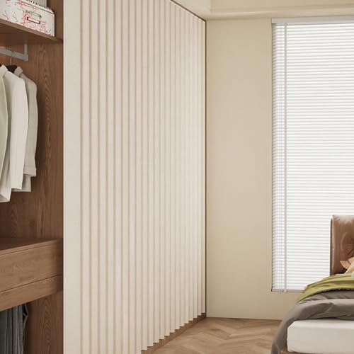 Magnetisches Falten Schrankvorhang, Staubdichte Vorhang für Offenes Regal, Verdunkelungsvorhänge Zum Schieben für Kleiderschrank Badezimmer mit Selbstklebender Flüsterschiene(Beige,W 140cm x H 240cm) Magnetisches Falten Schrankvorhang, Staubdichte Vorhang für Offenes Regal, Verdunkelungsvorhänge Zum Schieben für Kleiderschrank Badezimmer mit Selbstklebender Flüsterschiene(Beige,W 140cm x H 240cm) von Generic