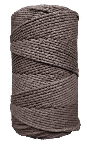 Makramee Garn. Baumwollgarn Kordel. 100% Natur Baumwoll-Kordel. Perfekt für Basteln, DIY, Handwerk & Stricken. 100% Natur Baumwollgarn, Dicke Macrame Cord (Braun, 3mm/200m) von Generic