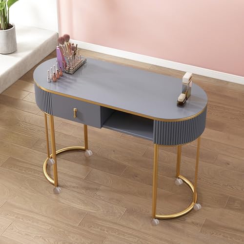 Manicure Table Station Modern Nail Tech with Drawers and Shelves Professional Wooden Nail Desk for Beauty Salon Spa Locking Castors and Glass Top for Artists von Generic