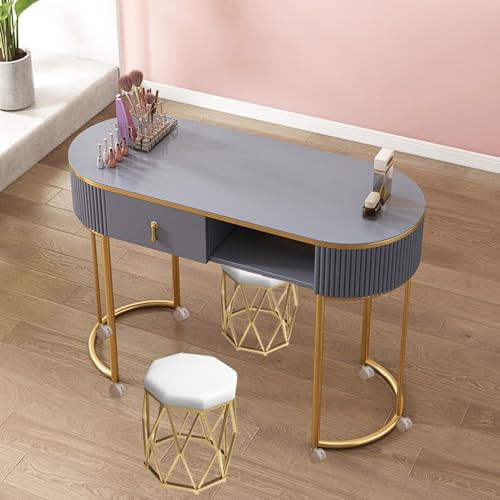 Manicure Table Station Modern Nail Tech with Locking Drawers and Glass Top Professional Salon Spa Nail for Artists von Generic
