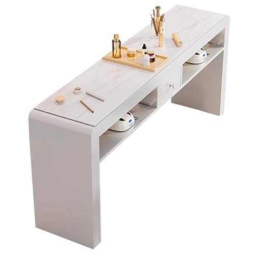 Manicure Table Station Professional, Slate Top Wooden, Nail Studio, Multifunctional with Double Open Storage Space and Drawers,L140Cm Manicure Table Station Professional, Slate Top Wooden, Nail Studio, Multifunctional with Double Open Storage Space and Drawers,L140Cm von Generic