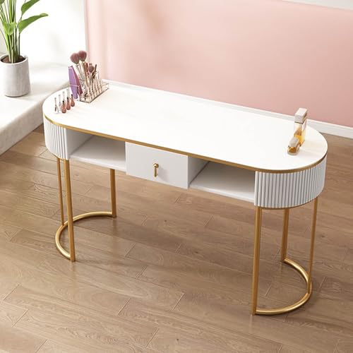 Manicure Table Station Professional Wooden Nail Desk Work- with Drawers & 3-Layer Storage Cabinet for Home Beauty Salon von Generic