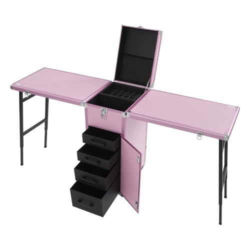 Manicure Table Station Rolling Nail with Drawers - Pormakeup Train Case with 4 Wheels, Double-Design for Multiple Users Manicure Table Station Rolling Nail with Drawers - Pormakeup Train Case with 4 Wheels, Double-Design for Multiple Users von Generic