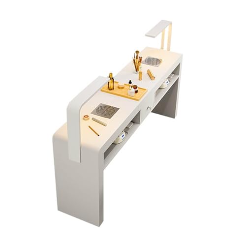 Manicure Table Station with Dust Collector and Led Light, Home Workwith Storage Drawer von Generic