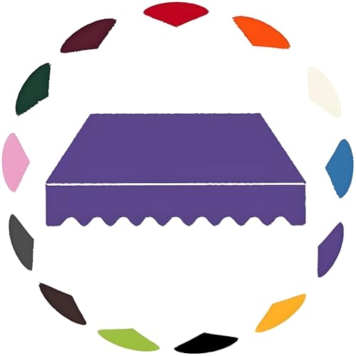 Manuell Einziehbare Markise Stoffersatz, Sonnenschutz Überdachung Stoff für den Außenbereich 280 g Polyester für Fenster Türen Hof Deck Balkon(Purple,500x200cm/16.5x6.5ft) von Generic