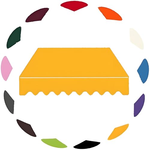 Manuell Einziehbare Markise Stoffersatz, Sonnenschutz Überdachung Stoff für den Außenbereich 280 g Polyester für Fenster Türen Hof Deck Balkon(Yellow,400x350cm/13x11.5ft) von Generic