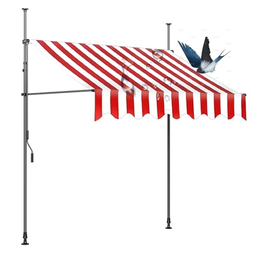 Manuell einziehbare Markise, Faltmarkise, Terrassen-Sonnenschutz, Windschutz, Sichtschutz, Trennwand, kein Bohren erforderlich, Überdachung mit UV-Schutz und wasserdicht(6,133.86x47in/340x120cm) von Generic