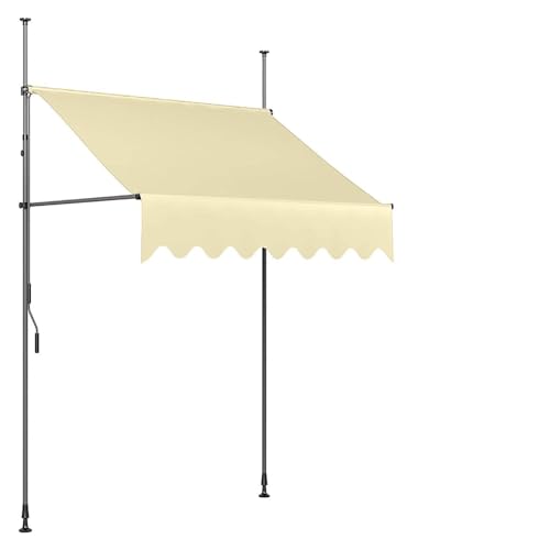 Manuell einziehbare Markise, Sonnenschutz/wasserdicht, einziehbare Terrassenmarkise for den Außenbereich, Sonnenschutz, verstellbares Markisendach for Terrassentürfenster(F1,47x47in/120x120cm) von Generic