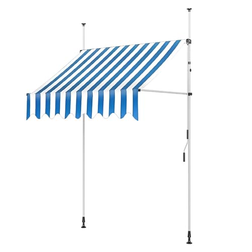 Manuell einziehbare Markise, ohne Bohren, Sonnenschutz for die Terrasse, verstellbares Markisendach for Terrassentürfenster for Terrasse, Tür oder Fenster, Überdachung(8,51.18x59in/130x150cm) von Generic