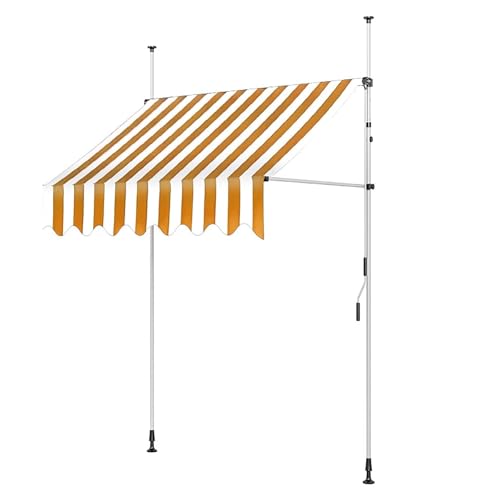 Manuell einziehbare Markise, ohne Bohren, Sonnenschutz for die Terrasse, verstellbares Markisendach for Terrassentürfenster for Terrasse, Tür oder Fenster, Überdachung(9,141.73x47in/360x120cm) von Generic