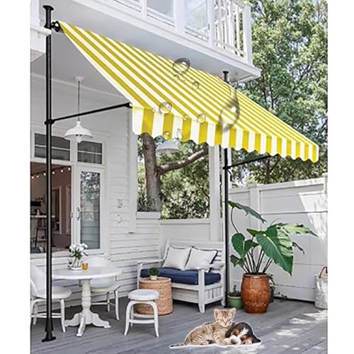 Manuell einziehbare Markise for den Außenbereich, Sonnenschutz for den Außenbereich, einziehbare Terrassenmarkise for den Außenbereich ohne Bohren, ideales Vordach for Fenster oder Türen(5,133.86x59in Manuell einziehbare Markise for den Außenbereich, Sonnenschutz for den Außenbereich, einziehbare Terrassenmarkise for den Außenbereich ohne Bohren, ideales Vordach for Fenster oder Türen(5,133.86x59in von Generic