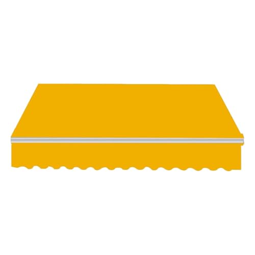 Manuelle Einziehbar Markisen Ersatzstoff, Markisenbespannung Markisenstoff Ohne Rahmen, Markisentuch Polyester Wasserabweisend(Yellow,500x350cm(16x12ft)) von Generic
