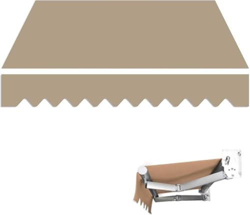 Manuelle Einziehbare Terrassenmarkise Ersatz DIY Manuelle Terrassenmarkise Einziehbare Pavillon Outdoor Canopy Cover Sonnenschutz Unterstand Für Yard Deck Balkon, Khaki, 6x2.5m(20x8.2ft) von Generic