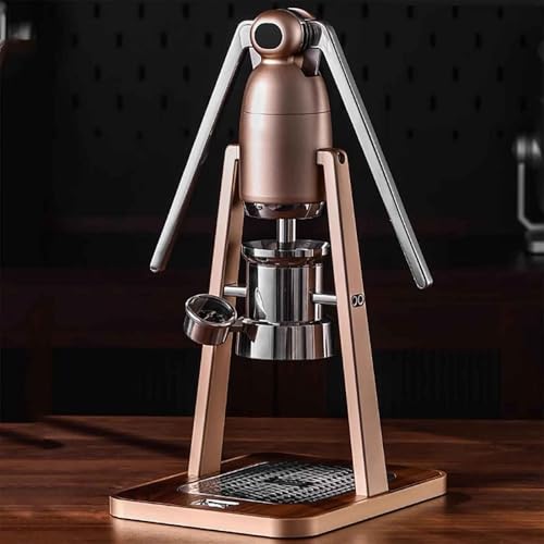 Manueller Hebel Espressomaschine, 58mm Tragbarer Direkthebel Espressomaschine, 3-12A Bar Handhebel Espressomaschine mit Pulverschale und Kaffee-Griff, für gewerbliche (Rose Gold) von Generic