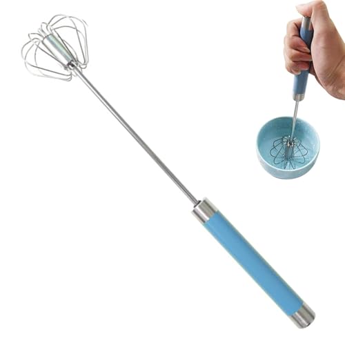 Manueller Schneebesen, Schneebesen, Handrührer, Edelstahl Handrührer, Multifunktions-Rotationsmischer mit Handbesen, zum Schlagen, Backen und Rühren von Generic