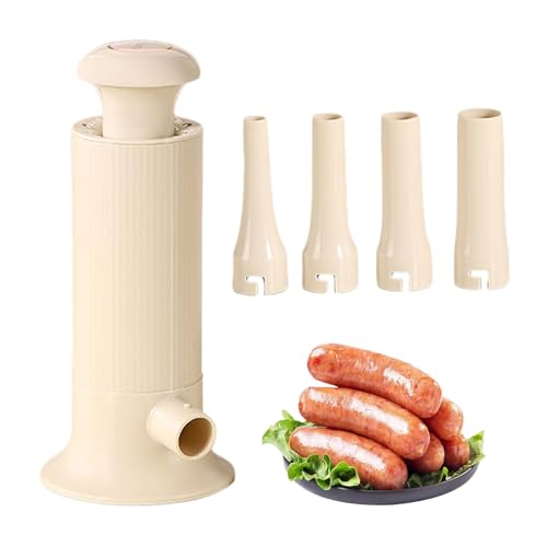Manueller Wurstfüller - Hausgemachtes Fleischfüllwerkzeug mit 4 Füllrohren, multifunktionaler Fleischfüller, Wurstfüllwerkzeug mit Trichterschläuchen für Fe Manueller Wurstfüller - Hausgemachtes Fleischfüllwerkzeug mit 4 Füllrohren, multifunktionaler Fleischfüller, Wurstfüllwerkzeug mit Trichterschläuchen für Fe von Generic