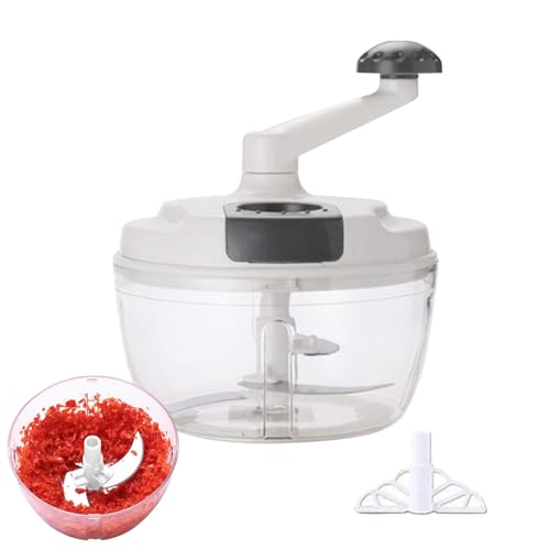 Manueller Zerkleinerer, Küchenmaschine mit Kurbel, manueller Zerkleinerer für Gemüse, multifunktional, mit klappbarem Griff, für Knoblauch, Salat, Eis Manueller Zerkleinerer, Küchenmaschine mit Kurbel, manueller Zerkleinerer für Gemüse, multifunktional, mit klappbarem Griff, für Knoblauch, Salat, Eis von Generic
