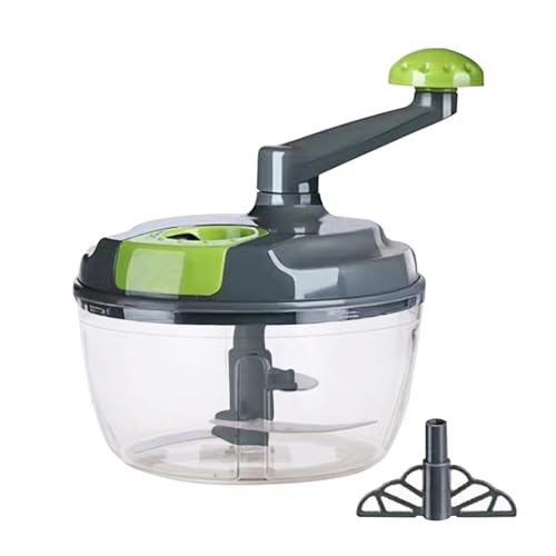 Manueller Zerkleinerer – Lebensmittelschneider, tragbarer Handzerkleinerer | Kurbelschneider mit Behälter für , Knoblauch, Fleisch, kompakte Zubereitung für Küche, Camping im Freien von Generic