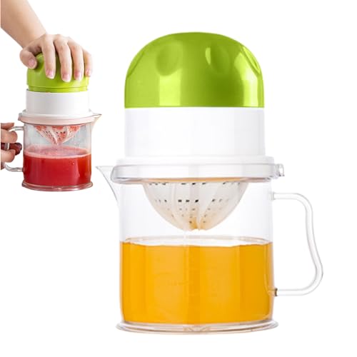 Manuelles Entsafter - Fruchtpresse | 450 ml Obst Squeezer Multifunktional | Handheld No Pulp Extractor Tool | Klarer Tasse angeschlossener Küchenwerkzeug für Reise von Generic