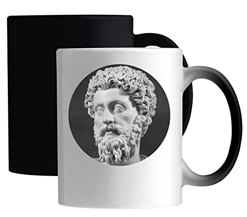 Marcus Aurelius Greek Statue Circle Graphic Keramische magische Tasse Weiß von Generic