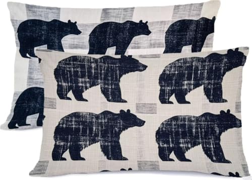 Marineblau Kissenbezug 50 x 70 Tier Kissen 50x70, Leinen KopfKissenbezug 2er Set Kissenbezüge mit Reißverschluss, Zierkissenbezüge Seitenschläferkissen Bezug Dekokissen, für Deko Wohnzimmer R-285 von Generic