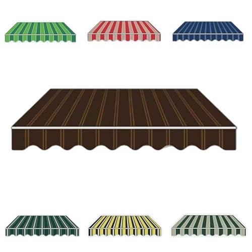Markisen Ersatzstoff 3x2,5 m 3x2m 2x1,5 m Markisenbespannung Sonnenschutz Markiesenstoff wasserabweisend für Hof, Deck, Balkon Polyester mit PU-Beschichtung(Coffee,4x2m) von Generic
