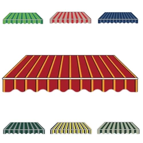 Markisen Ersatzstoff 3x2,5 m 3x2m 2x1,5 m Markisenbespannung Sonnenschutz Markiesenstoff wasserabweisend für Hof, Deck, Balkon Polyester mit PU-Beschichtung(Red,3.6x3.0m) von Generic