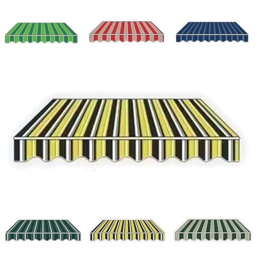 Markisen Ersatzstoff 3x2,5 m 3x2m 2x1,5 m Markisenbespannung Sonnenschutz Markiesenstoff wasserabweisend für Hof, Deck, Balkon Polyester mit PU-Beschichtung(Yellow,6x3.0m) von Generic