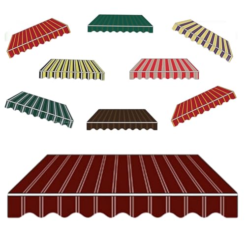 Markisen Ersatzstoff 3x2.5m 4x3.0m Markisenbespannung wasserabweisend Markiesenstoff Markisentuch aus Polyester(Burgundy,3x2.5m) von Generic