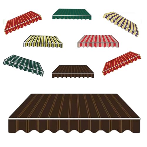 Markisen Ersatzstoff 3x2.5m 4x3.0m Markisenbespannung wasserabweisend Markiesenstoff Markisentuch aus Polyester(Coffee,2x1.5m) von Generic
