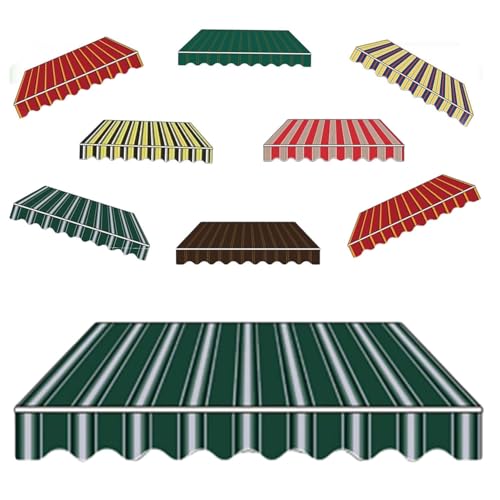 Markisen Ersatzstoff 3x2.5m 4x3.0m Markisenbespannung wasserabweisend Markiesenstoff Markisentuch aus Polyester(Colour Stripe,4x2.7m) von Generic