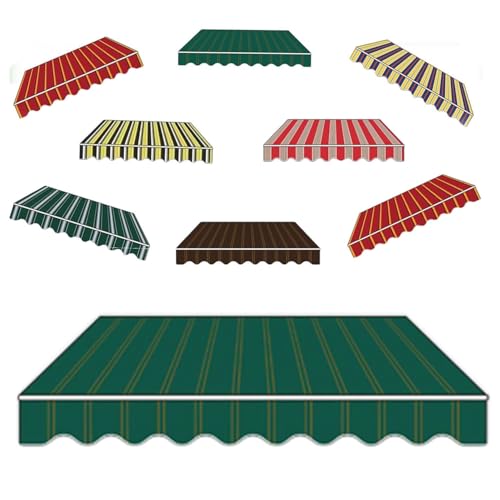 Markisen Ersatzstoff 3x2.5m 4x3.0m Markisenbespannung wasserabweisend Markiesenstoff Markisentuch aus Polyester(Dark Green,3.6x3.0m) von Generic